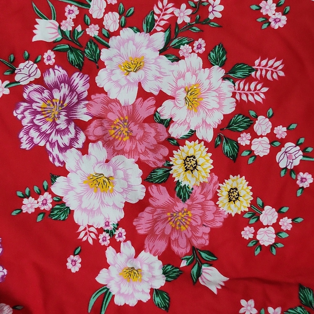 H&M 100% Cotton Red Floral Lightweight Sweatshirt Size Small, New With Tags - Picture 8 of 8